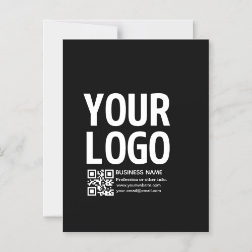 Your Logo w/Editable QR code & Text Magnetic Invitation