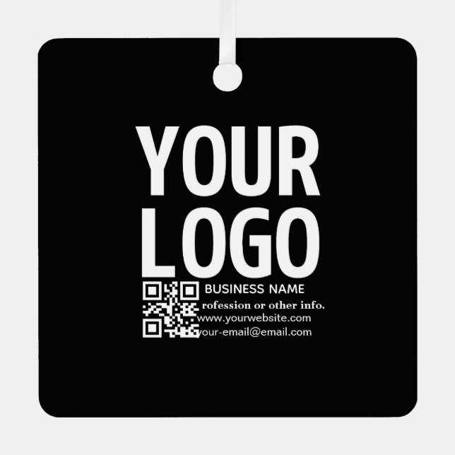 Your Logo w/Editable QR code & Text  Metal Ornament (Front)