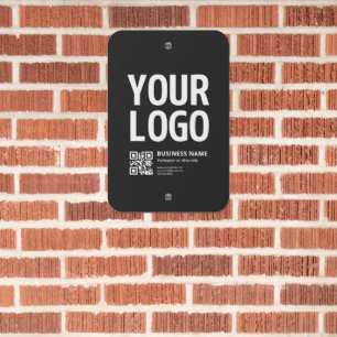 Your Logo w/Editable QR code & Text Metal Sign