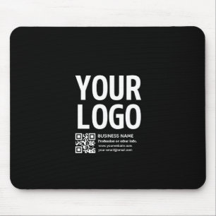 Your Logo w/Editable QR code & Text Mouse Pad
