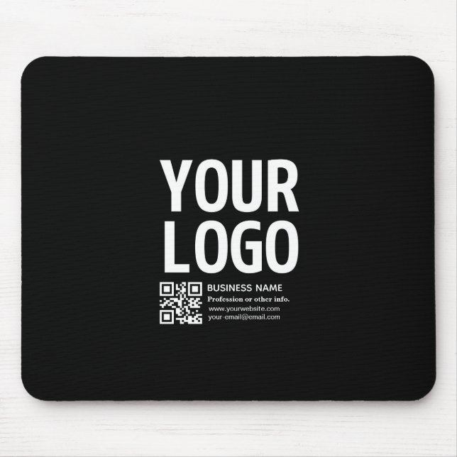 Your Logo w/Editable QR code & Text  Mouse Pad (Front)