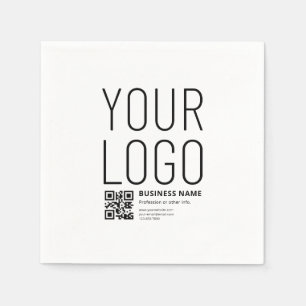 Your Logo w/Editable QR code & Text Napkins