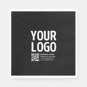 Your Logo w/Editable QR code & Text Napkins