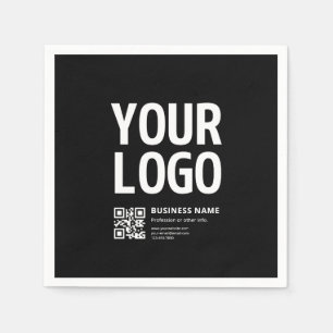 Your Logo w/Editable QR code & Text Napkins