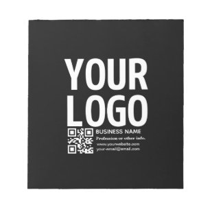 Your Logo w/Editable QR code & Text Notepad