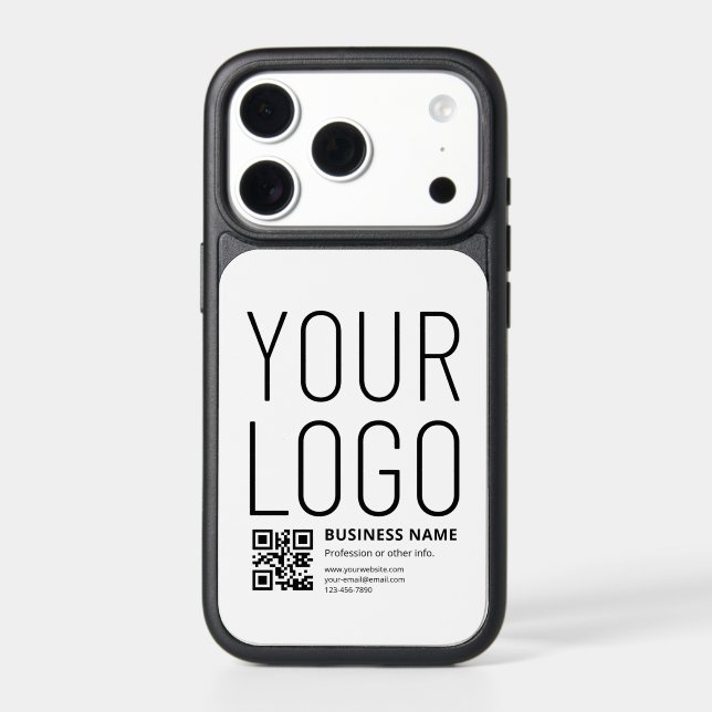 Your Logo w/Editable QR code & Text Otterbox iPhone Case (Back)