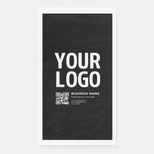Your Logo w/Editable QR code & Text Paper Guest Towels