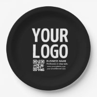 Your Logo w/Editable QR code & Text
