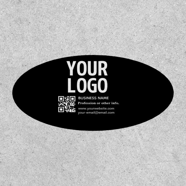 Your Logo w/Editable QR code & Text  Patch (Front)