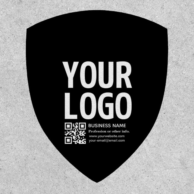 Your Logo w/Editable QR code & Text  Patch (Front)