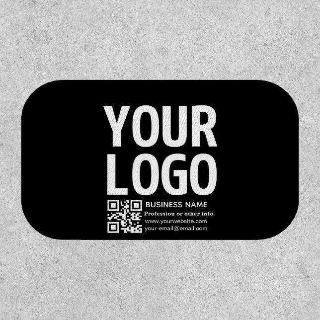Your Logo w/Editable QR code & Text  Patch (Front)