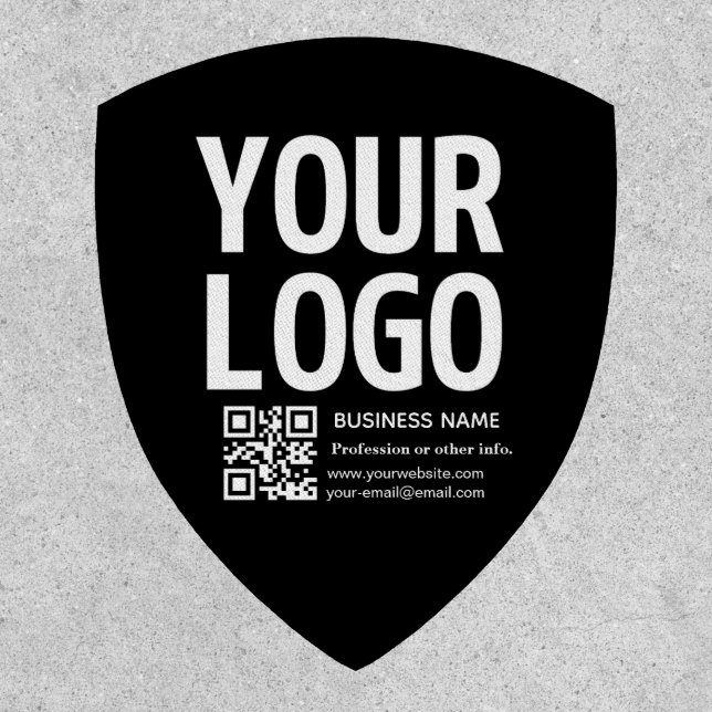 Your Logo w/Editable QR code & Text  Patch (Front)