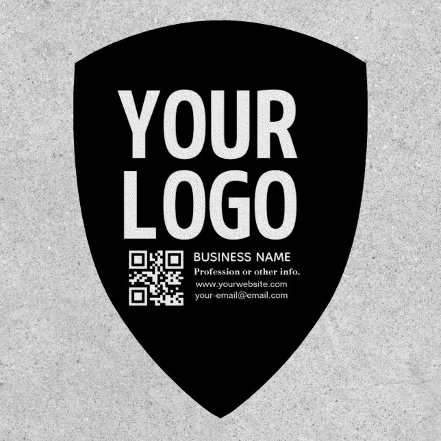 Your Logo w/Editable QR code & Text  Patch (Front)