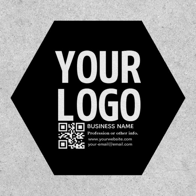 Your Logo w/Editable QR code & Text  Patch (Front)