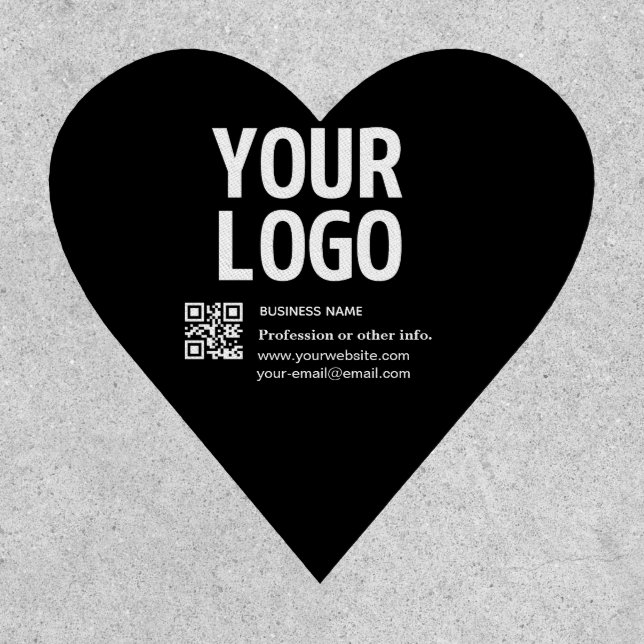 Your Logo w/Editable QR code & Text  Patch (Front)