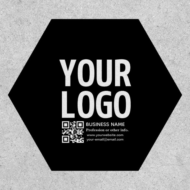 Your Logo w/Editable QR code & Text  Patch (Front)