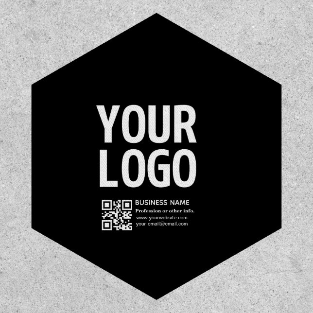 Your Logo w/Editable QR code & Text  Patch (Front)
