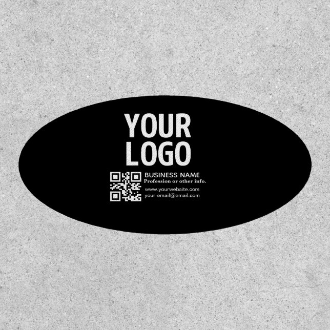 Your Logo w/Editable QR code & Text  Patch (Front)