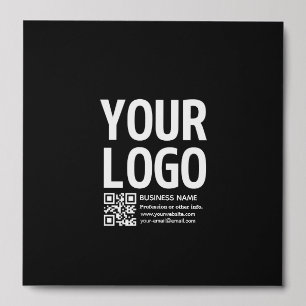 Your Logo w/Editable QR code & Text Peel And Stick Photo Tile