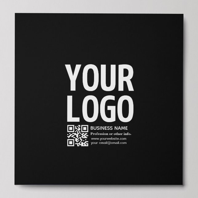 Your Logo w/Editable QR code & Text  Peel And Stick Photo Tile (Front Set)