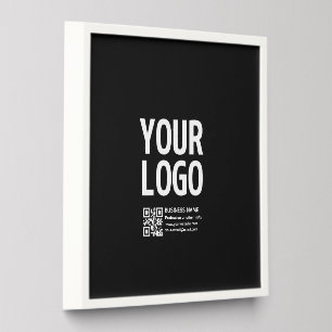 Your Logo w/Editable QR code & Text Peel And Stick Photo Tile