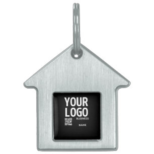 Your Logo w/Editable QR code & Text Pet ID Tag