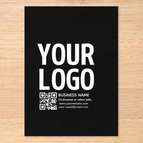 Your Logo w/Editable QR code & Text Petite Acrylic Invitation