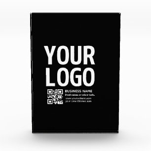 Your Logo w/Editable QR code & Text Photo Block