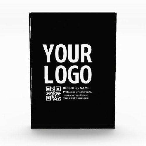 Your Logo w/Editable QR code & Text Photo Block