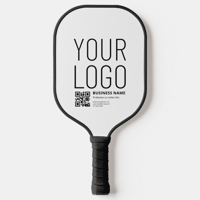 Your Logo w/Editable QR code & Text Pickleball Paddle (Front)