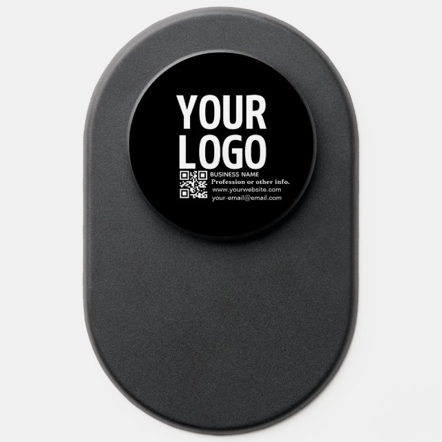 Your Logo w/Editable QR code & Text  PopSocket (Popsocket)