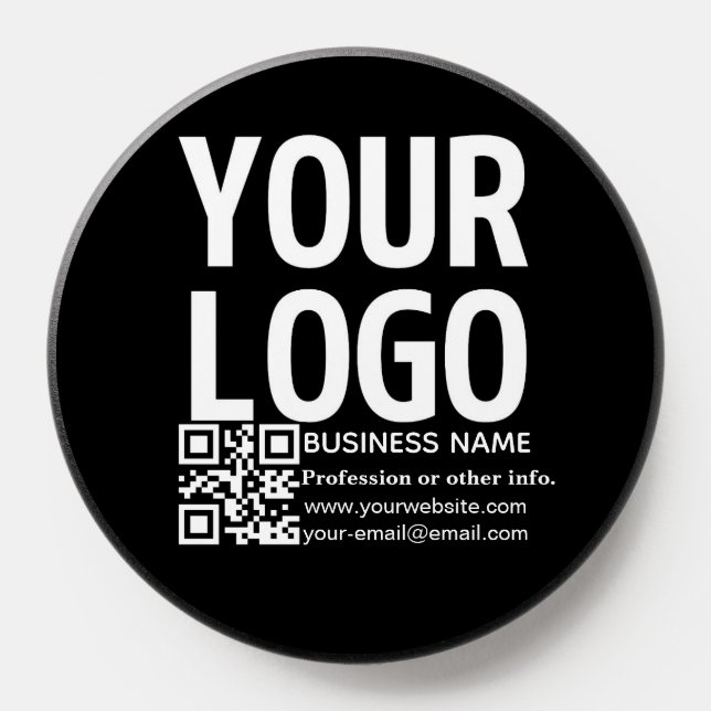 Your Logo w/Editable QR code & Text  PopSocket (Popsocket)