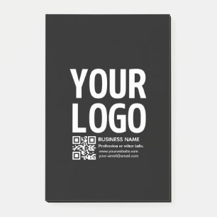 Your Logo w/Editable QR code & Text Post-it Notes