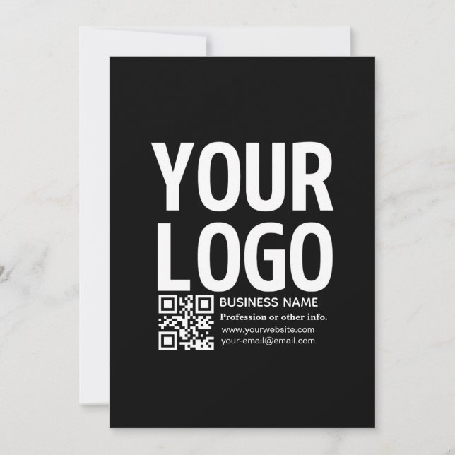 Your Logo w/Editable QR code & Text  Save The Date (Front)