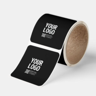 Your Logo w/Editable QR code & Text Square Sticker