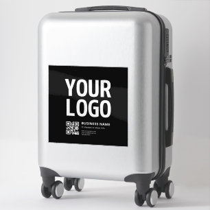 Your Logo w/Editable QR code & Text Sticker