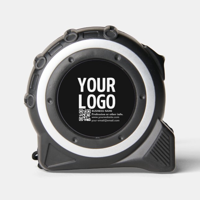 Your Logo w/Editable QR code & Text  Tape Measure (Front)