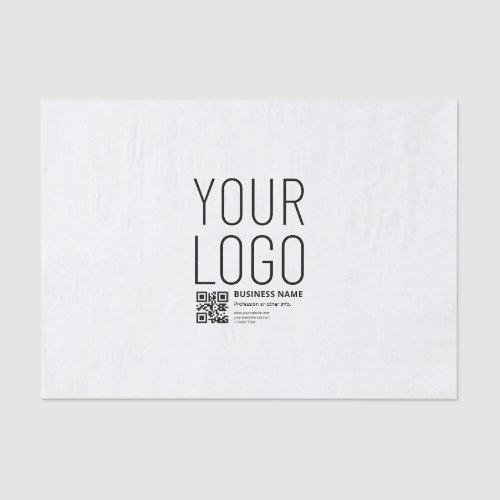 Your Logo w/Editable QR code & Text Tissue Paper