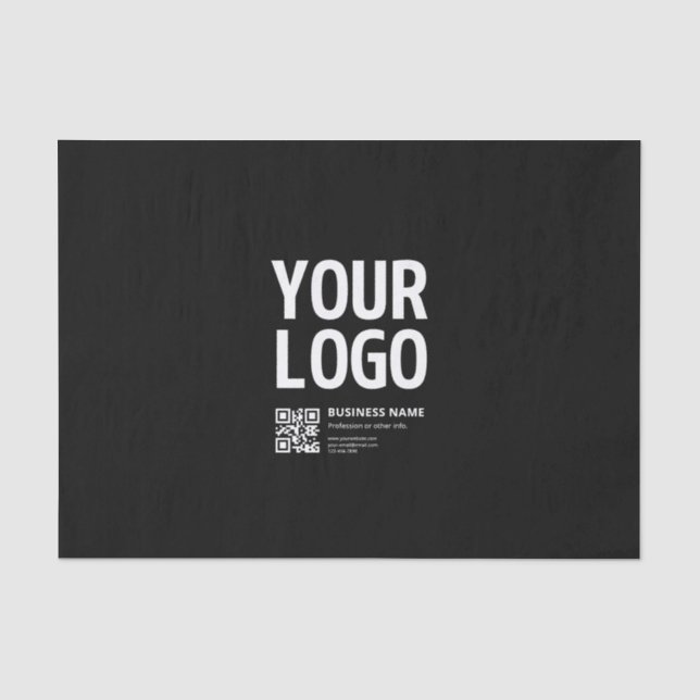 Your Logo w/Editable QR code & Text Tissue Paper (Front)