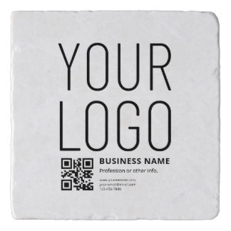 Your Logo w/Editable QR code & Text Trivet