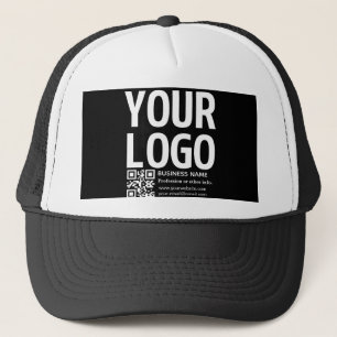 Your Logo w/Editable QR code & Text Trucker Hat