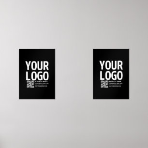 Your Logo w/Editable QR code & Text  Wall Art Sets