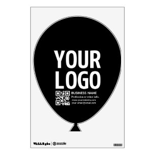 Your Logo w/Editable QR code & Text Wall Decal