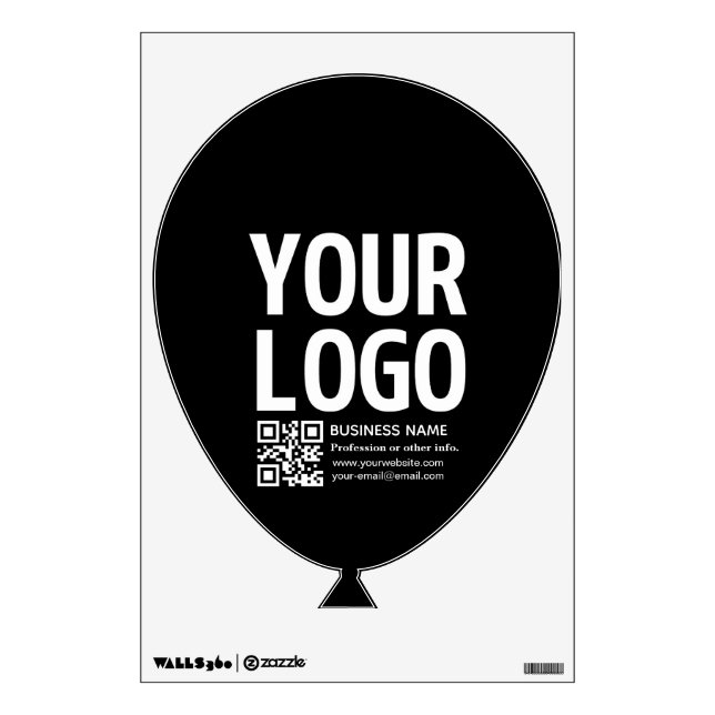 Your Logo w/Editable QR code & Text  Wall Decal (Front)