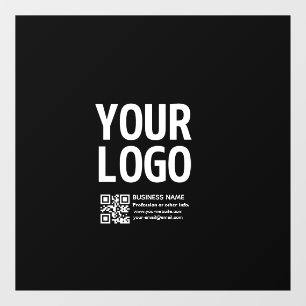 Your Logo w/Editable QR code & Text Window Cling