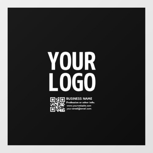 Your Logo w/Editable QR code & Text Window Cling