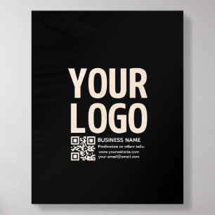 Your Logo w/Editable QR code & Text Wood Photo Tile