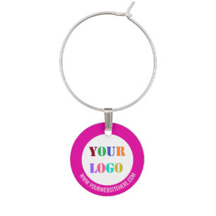 Your Logo Website and Color Wine Charm Promotional
