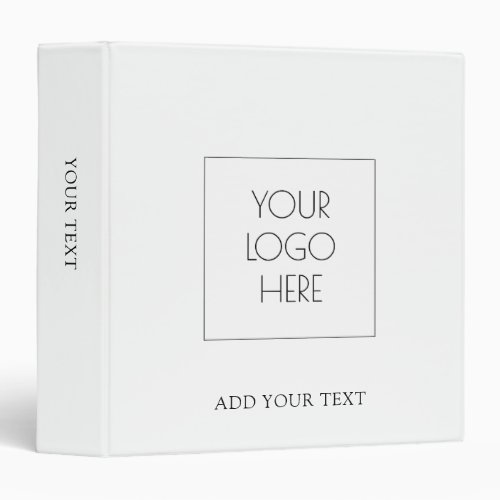 Your Logo White 3 Ring Binder