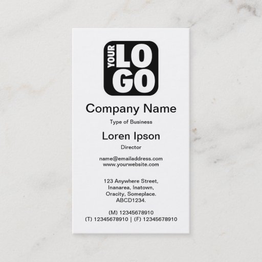 Customizable Your Logo - White Business Cards